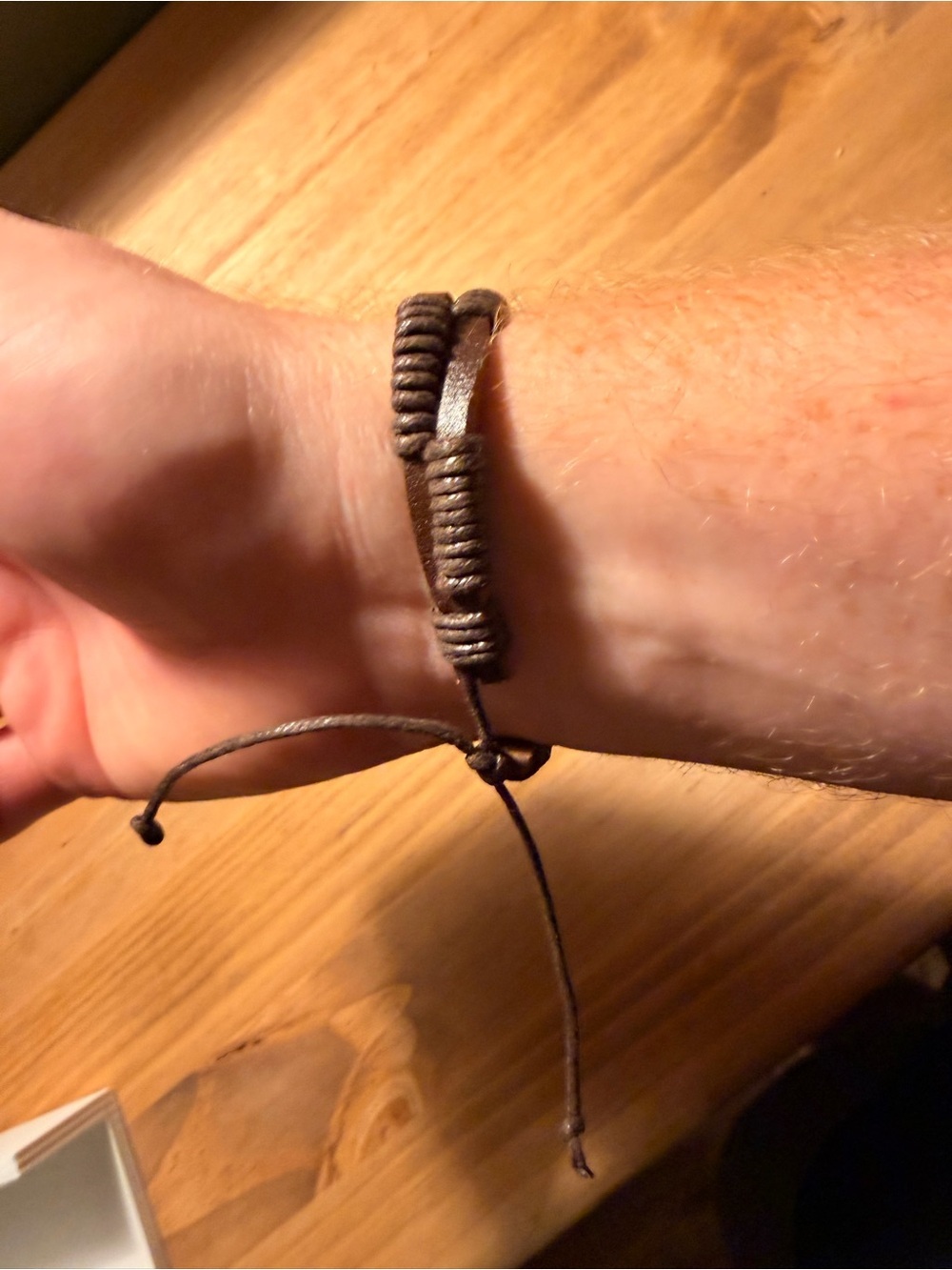 Brown Leather Wrapped Bracelet - Picture 2 of 3
